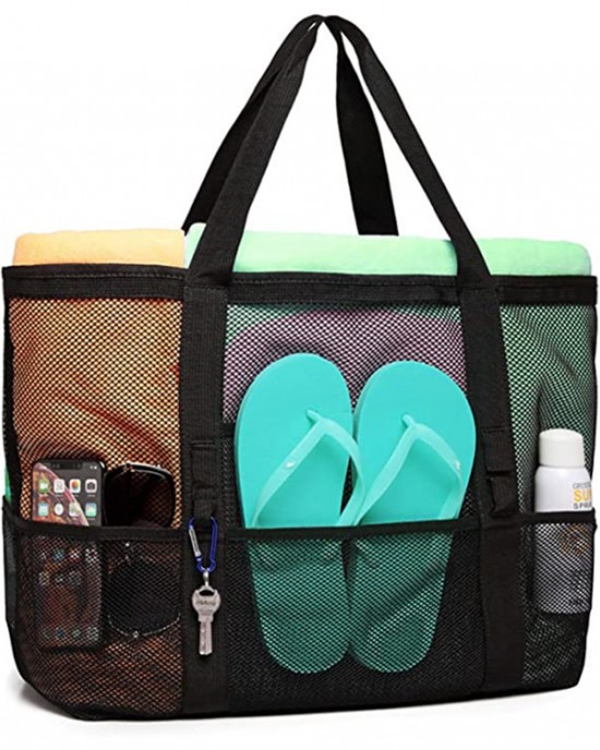 Mesh swim bag multifunctional travel portable single-shoulder beach bag swimsuit storage bag ZENITHWAVEG Mesh swim bag multifunctional travel portable single-shoulder beach bag swimsuit storage bag ZENITHWAVEG