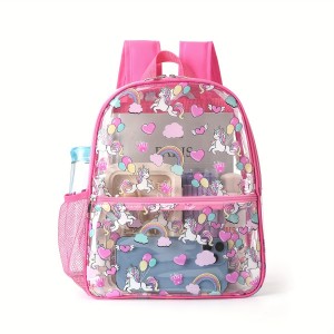 Best-selling printed transparent backpack waterproof PVC storage bag student backpack large-capacity transparent backpack ZENITHWAVEG Best-selling printed transparent backpack waterproof PVC storage bag student backpack large-capacity transparent backpack ZENITHWAVEG