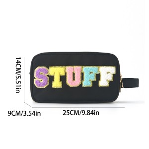 CROSS embroidered lettering cosmetic bag Cwaterproof portable toiletry bag large capacity portable storage bag ZENITHWAVEG CROSS embroidered lettering cosmetic bag Cwaterproof portable toiletry bag large capacity portable storage bag ZENITHWAVEG