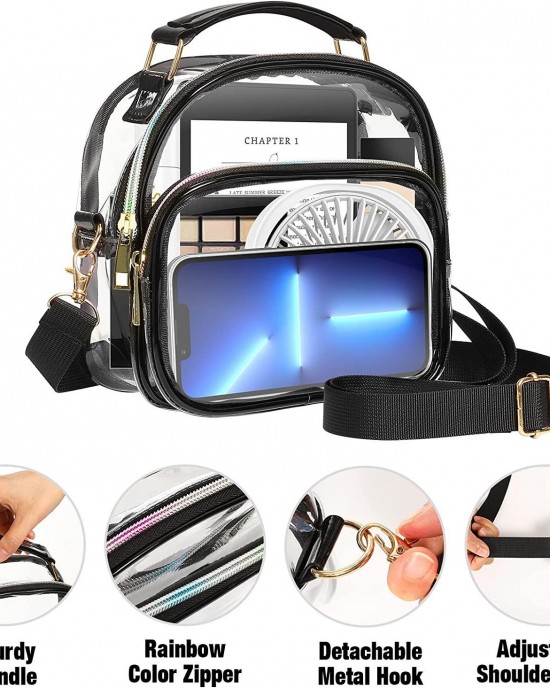 CROSS women's transparent crossbody bag odorless large capacity portable crossbody handbag ZENITHWAVEG CROSS women's transparent crossbody bag odorless large capacity portable crossbody handbag ZENITHWAVEG