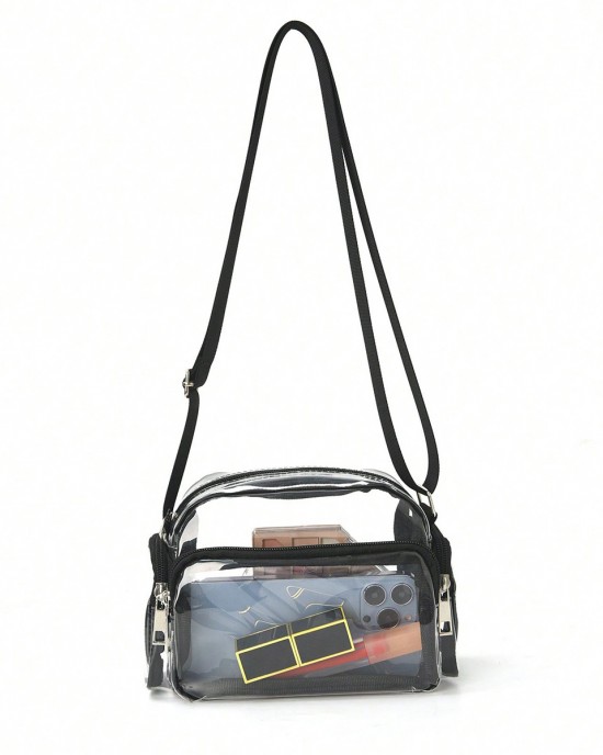 Cross-border transparent crossbody bag waterproof PVC summer shoulder bag multi-color multi-pocket crossbody bag ZENITHWAVEG Cross-border transparent crossbody bag waterproof PVC summer shoulder bag multi-color multi-pocket crossbody bag ZENITHWAVEG