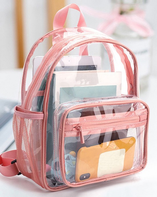 Cross-border transparent backpack new summer casual PVC backpack jelly bag large capacity transparent student backpack ZENITHWAVEG Cross-border transparent backpack new summer casual PVC backpack jelly bag large capacity transparent student backpack ZENITHWAVEG
