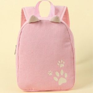 Cross-border hot-selling kindergarten school backpack children's multi-color corduroy new solid color cute baby bag ZENITHWAVEG Cross-border hot-selling kindergarten school backpack children's multi-color corduroy new solid color cute baby bag ZENITHWAVEG
