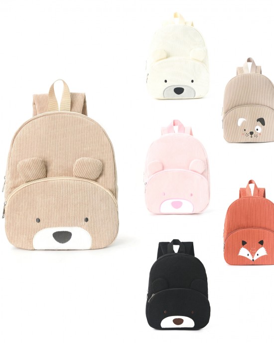 Cute corduroy backpack elementary school student backpack fashionable and casual cartoon plush bag ZENITHWAVEG Cute corduroy backpack elementary school student backpack fashionable and casual cartoon plush bag ZENITHWAVEG