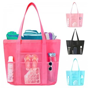 Foldable mesh beach bag fitness and swimming bag large-capacity portable bag ZENITHWAVEG Foldable mesh beach bag fitness and swimming bag large-capacity portable bag ZENITHWAVEG