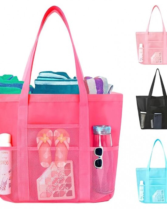Foldable mesh beach bag fitness and swimming bag large-capacity portable bag ZENITHWAVEG Foldable mesh beach bag fitness and swimming bag large-capacity portable bag ZENITHWAVEG