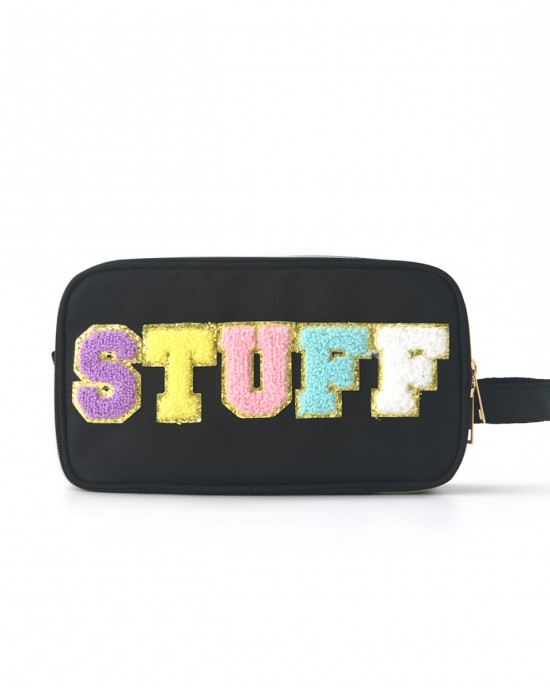 CROSS embroidered lettering cosmetic bag Cwaterproof portable toiletry bag large capacity portable storage bag ZENITHWAVEG CROSS embroidered lettering cosmetic bag Cwaterproof portable toiletry bag large capacity portable storage bag ZENITHWAVEG