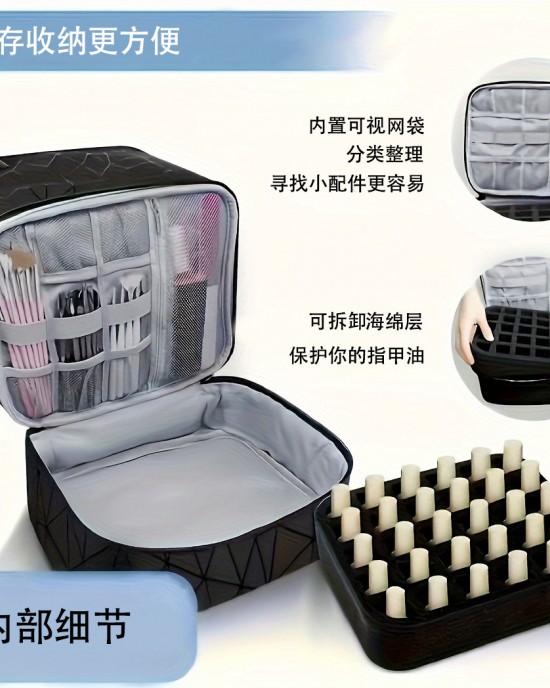 Large capacity portable toiletries cosmetic bag nail polish storage bag ZENITHWAVEG Large capacity portable toiletries cosmetic bag nail polish storage bag ZENITHWAVEG