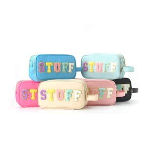 CROSS embroidered lettering cosmetic bag Cwaterproof portable toiletry bag large capacity portable storage bag ZENITHWAVEG CROSS embroidered lettering cosmetic bag Cwaterproof portable toiletry bag large capacity portable storage bag ZENITHWAVEG