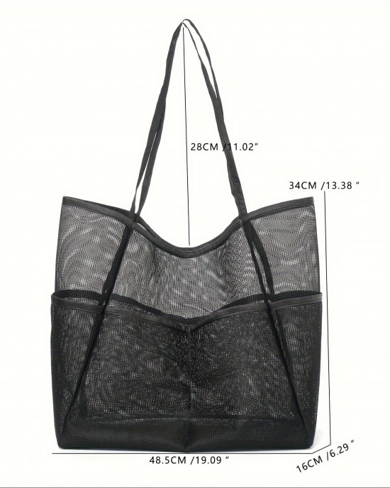 Cmesh single-shoulder tote bag men's and women's beach bag toiletry and swimwear storage bag ZENITHWAVEG Cmesh single-shoulder tote bag men's and women's beach bag toiletry and swimwear storage bag ZENITHWAVEG