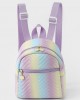 Cross-border women's backpack rainbow multi-color PU quilted backpack stylish and casual high-end school bag ZENITHWAVEG Cross-border women's backpack rainbow multi-color PU quilted backpack stylish and casual high-end school bag ZENITHWAVEG