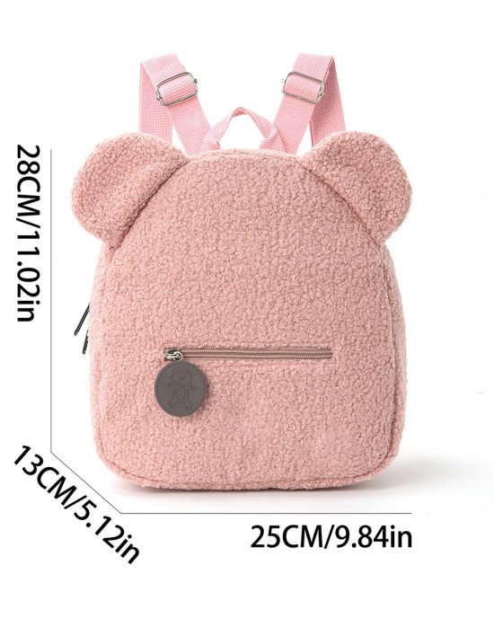 Foreign trade plush backpack 2025 new popular stylish and casual bear ear backpack cartoon children's backpack ZENITHWAVEG Foreign trade plush backpack 2025 new popular stylish and casual bear ear backpack cartoon children's backpack ZENITHWAVEG