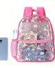 Best-selling printed transparent backpack waterproof PVC storage bag student backpack large-capacity transparent backpack ZENITHWAVEG Best-selling printed transparent backpack waterproof PVC storage bag student backpack large-capacity transparent backpack ZENITHWAVEG