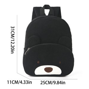 Cross-border corduroy backpack student casual cartoon backpack large capacity cute bear backpack plush bag ZENITHWAVEG Cross-border corduroy backpack student casual cartoon backpack large capacity cute bear backpack plush bag ZENITHWAVEG