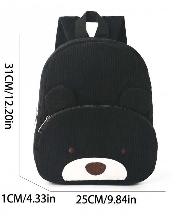 Cross-border corduroy backpack student casual cartoon backpack large capacity cute bear backpack plush bag ZENITHWAVEG Cross-border corduroy backpack student casual cartoon backpack large capacity cute bear backpack plush bag ZENITHWAVEG