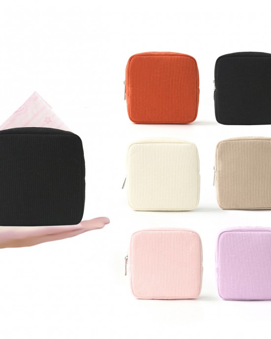 Cross-border corduroy sanitary napkin storage bag menstrual pad and tampon portable storage bag ZENITHWAVEG Cross-border corduroy sanitary napkin storage bag menstrual pad and tampon portable storage bag ZENITHWAVEG